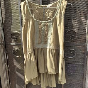 Meadow Rue Green boho tank top